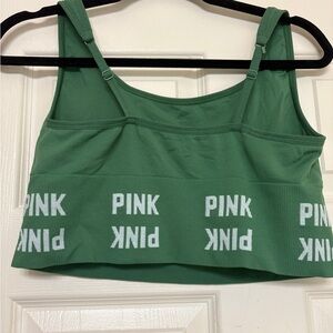 PINK by Victoria’s Secret green sport crop bra with hook for cross back . XL